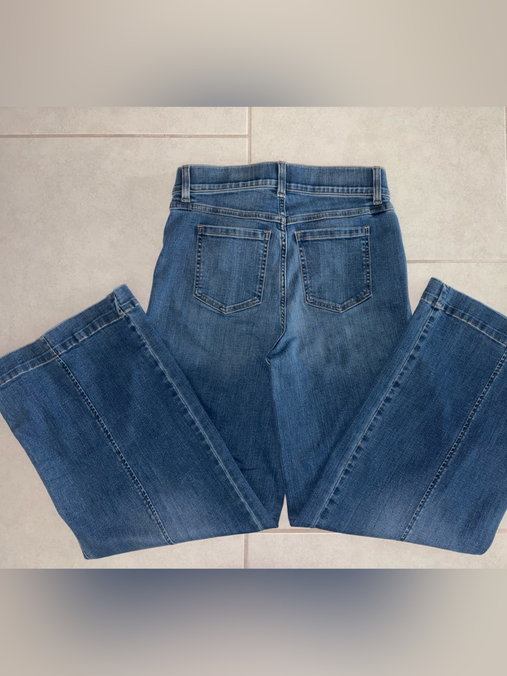 SPANXshape EveryWear Seamed front Wide Leg Jeans Sz M - Picture 3 of 7